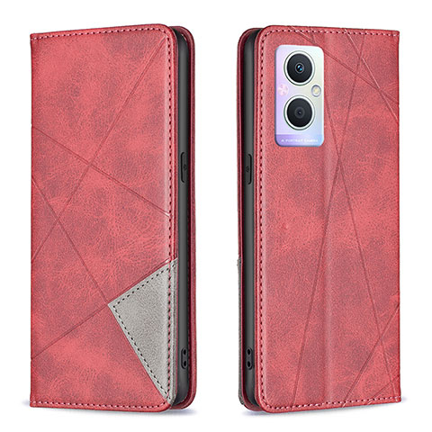 Custodia Portafoglio In Pelle Cover con Supporto B07F per Oppo F21s Pro 5G Rosso