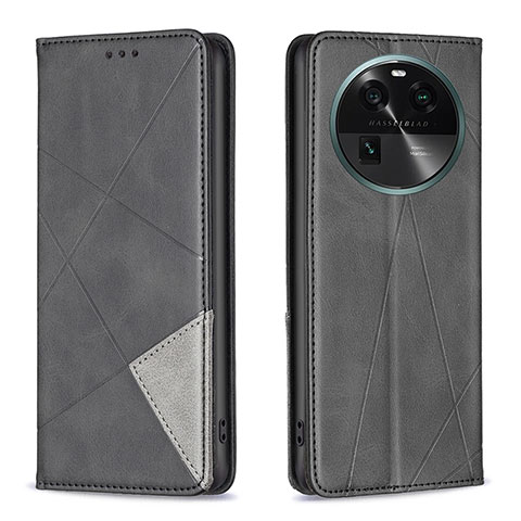 Custodia Portafoglio In Pelle Cover con Supporto B07F per Oppo Find X6 Pro 5G Nero