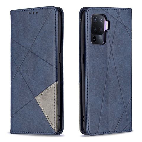 Custodia Portafoglio In Pelle Cover con Supporto B07F per Oppo Reno5 F Blu