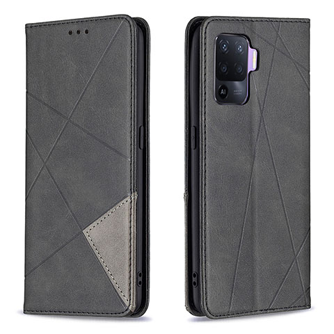 Custodia Portafoglio In Pelle Cover con Supporto B07F per Oppo Reno5 Lite Nero