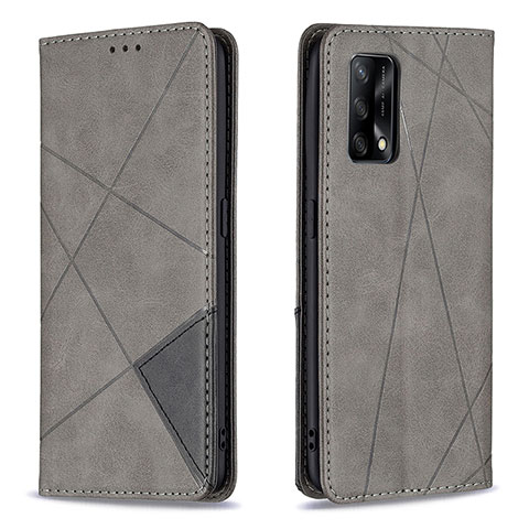 Custodia Portafoglio In Pelle Cover con Supporto B07F per Oppo Reno6 Lite Grigio