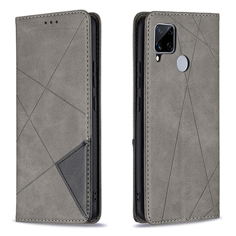 Custodia Portafoglio In Pelle Cover con Supporto B07F per Realme C12 Grigio