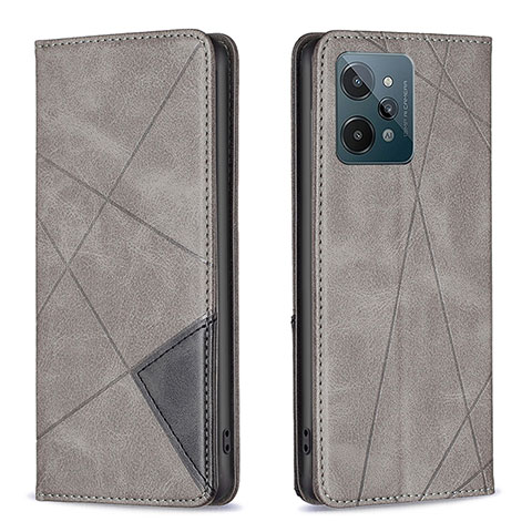 Custodia Portafoglio In Pelle Cover con Supporto B07F per Realme C31 Grigio