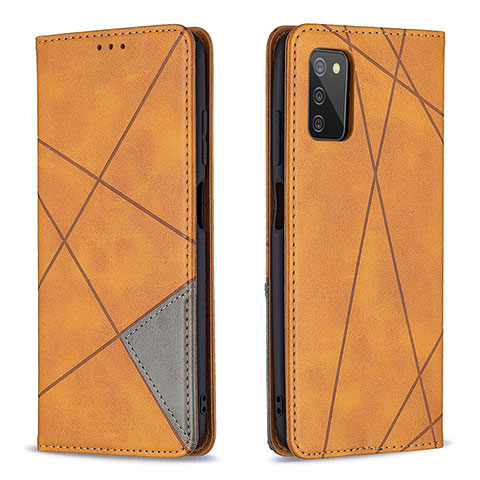 Custodia Portafoglio In Pelle Cover con Supporto B07F per Samsung Galaxy A03s Marrone Chiaro