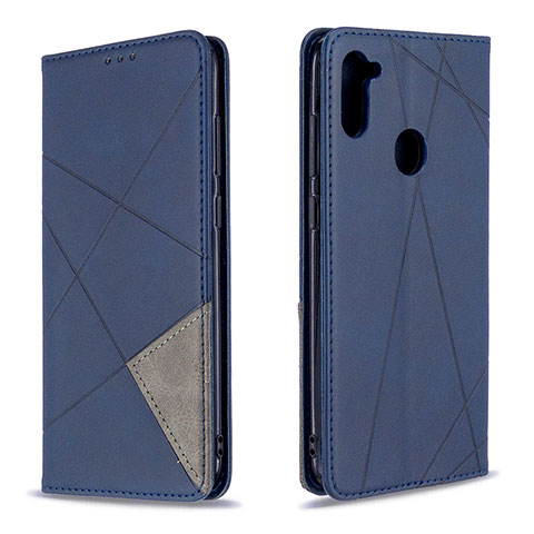 Custodia Portafoglio In Pelle Cover con Supporto B07F per Samsung Galaxy A11 Blu