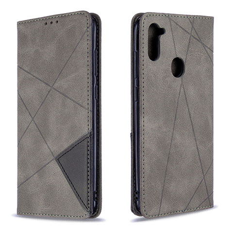 Custodia Portafoglio In Pelle Cover con Supporto B07F per Samsung Galaxy A11 Grigio