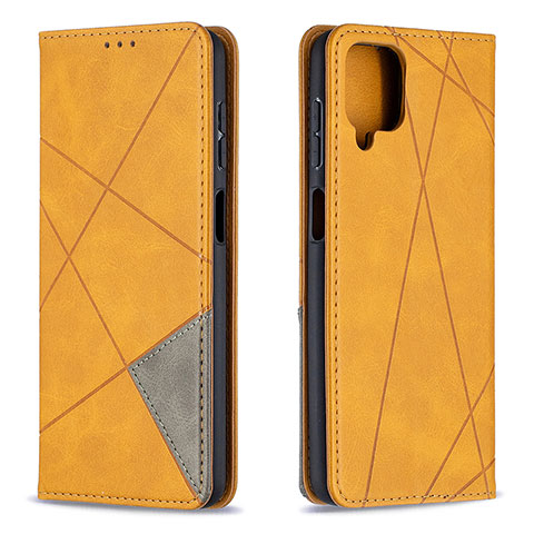 Custodia Portafoglio In Pelle Cover con Supporto B07F per Samsung Galaxy A12 Nacho Marrone Chiaro