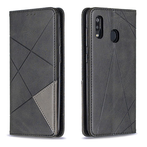 Custodia Portafoglio In Pelle Cover con Supporto B07F per Samsung Galaxy A20 Nero