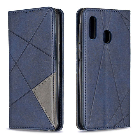 Custodia Portafoglio In Pelle Cover con Supporto B07F per Samsung Galaxy A20e Blu