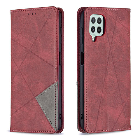 Custodia Portafoglio In Pelle Cover con Supporto B07F per Samsung Galaxy A22 4G Rosso