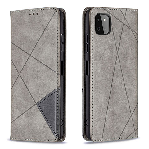 Custodia Portafoglio In Pelle Cover con Supporto B07F per Samsung Galaxy A22 5G Grigio