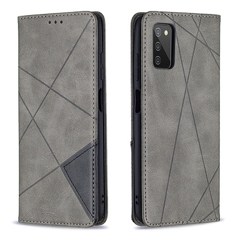 Custodia Portafoglio In Pelle Cover con Supporto B07F per Samsung Galaxy M02s Grigio