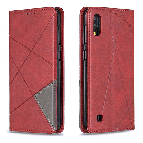 Custodia Portafoglio In Pelle Cover con Supporto B07F per Samsung Galaxy M10 Rosso