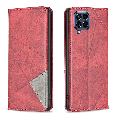 Custodia Portafoglio In Pelle Cover con Supporto B07F per Samsung Galaxy M53 5G Rosso