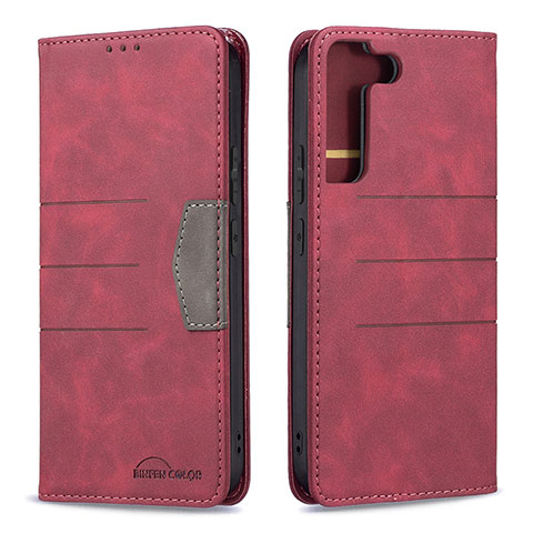 Custodia Portafoglio In Pelle Cover con Supporto B07F per Samsung Galaxy S21 Plus 5G Rosso