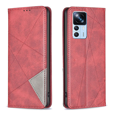 Custodia Portafoglio In Pelle Cover con Supporto B07F per Xiaomi Mi 12T 5G Rosso