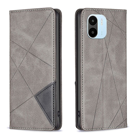 Custodia Portafoglio In Pelle Cover con Supporto B07F per Xiaomi Poco C50 Grigio