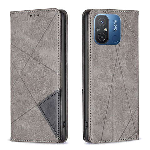 Custodia Portafoglio In Pelle Cover con Supporto B07F per Xiaomi Poco C55 Grigio