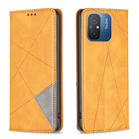 Custodia Portafoglio In Pelle Cover con Supporto B07F per Xiaomi Poco C55 Marrone Chiaro