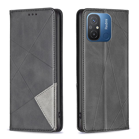 Custodia Portafoglio In Pelle Cover con Supporto B07F per Xiaomi Poco C55 Nero