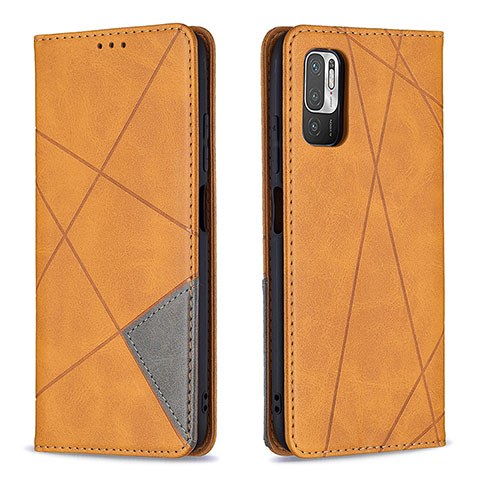 Custodia Portafoglio In Pelle Cover con Supporto B07F per Xiaomi POCO M3 Pro 5G Marrone Chiaro