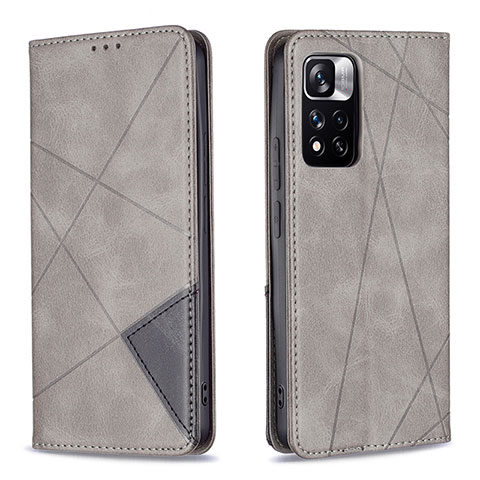 Custodia Portafoglio In Pelle Cover con Supporto B07F per Xiaomi Poco X4 NFC Grigio