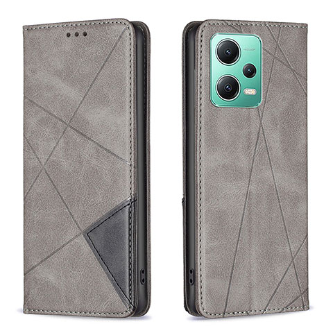 Custodia Portafoglio In Pelle Cover con Supporto B07F per Xiaomi Poco X5 5G Grigio