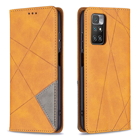 Custodia Portafoglio In Pelle Cover con Supporto B07F per Xiaomi Redmi 10 4G Marrone Chiaro