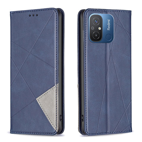 Custodia Portafoglio In Pelle Cover con Supporto B07F per Xiaomi Redmi 12C 4G Blu