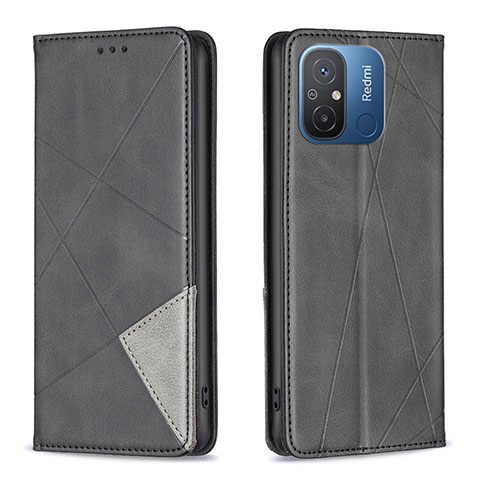 Custodia Portafoglio In Pelle Cover con Supporto B07F per Xiaomi Redmi 12C 4G Nero