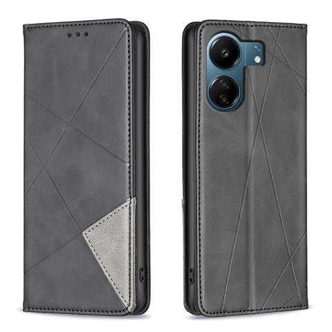 Custodia Portafoglio In Pelle Cover con Supporto B07F per Xiaomi Redmi 13C Nero