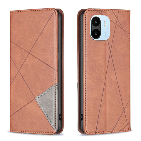 Custodia Portafoglio In Pelle Cover con Supporto B07F per Xiaomi Redmi A1 Marrone