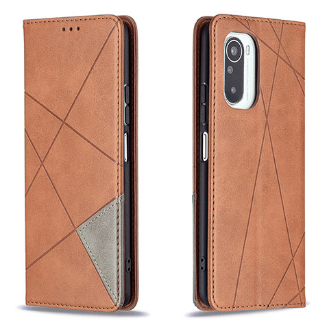 Custodia Portafoglio In Pelle Cover con Supporto B07F per Xiaomi Redmi K40 Pro 5G Marrone