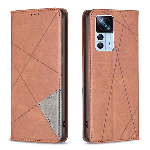 Custodia Portafoglio In Pelle Cover con Supporto B07F per Xiaomi Redmi K50 Ultra 5G Marrone