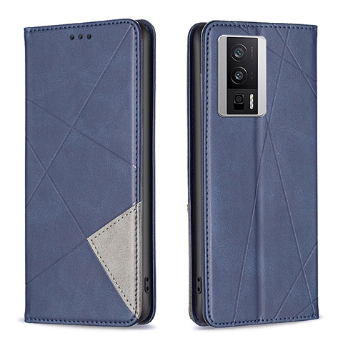 Custodia Portafoglio In Pelle Cover con Supporto B07F per Xiaomi Redmi K60 Pro 5G Blu