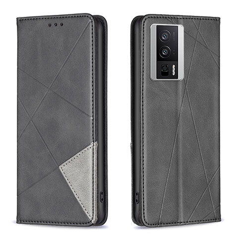 Custodia Portafoglio In Pelle Cover con Supporto B07F per Xiaomi Redmi K60 Pro 5G Nero