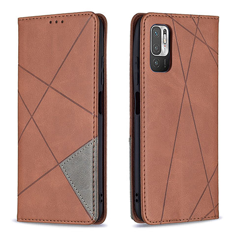 Custodia Portafoglio In Pelle Cover con Supporto B07F per Xiaomi Redmi Note 10 5G Marrone