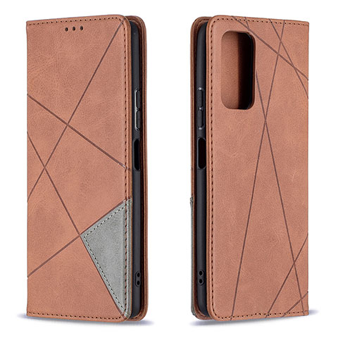 Custodia Portafoglio In Pelle Cover con Supporto B07F per Xiaomi Redmi Note 10 Pro 4G Marrone