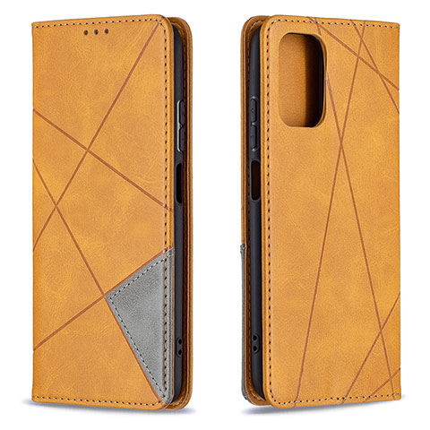 Custodia Portafoglio In Pelle Cover con Supporto B07F per Xiaomi Redmi Note 10S 4G Marrone Chiaro