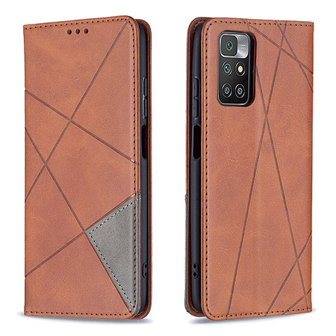 Custodia Portafoglio In Pelle Cover con Supporto B07F per Xiaomi Redmi Note 11 4G (2021) Marrone