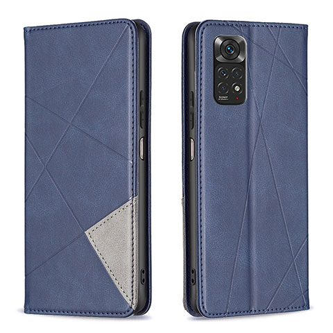 Custodia Portafoglio In Pelle Cover con Supporto B07F per Xiaomi Redmi Note 11 4G (2022) Blu