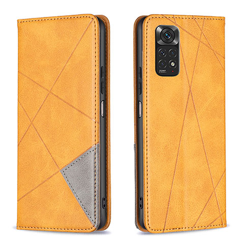 Custodia Portafoglio In Pelle Cover con Supporto B07F per Xiaomi Redmi Note 11 4G (2022) Marrone Chiaro