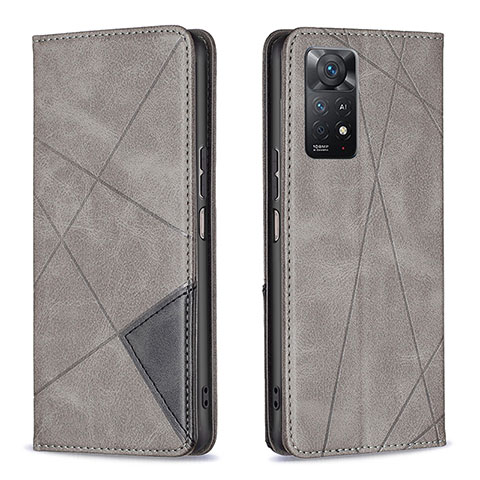 Custodia Portafoglio In Pelle Cover con Supporto B07F per Xiaomi Redmi Note 11 Pro 4G Grigio