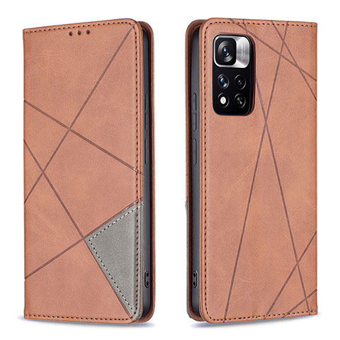 Custodia Portafoglio In Pelle Cover con Supporto B07F per Xiaomi Redmi Note 11 Pro+ Plus 5G Marrone