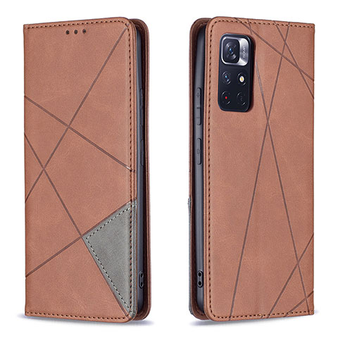 Custodia Portafoglio In Pelle Cover con Supporto B07F per Xiaomi Redmi Note 11S 5G Marrone