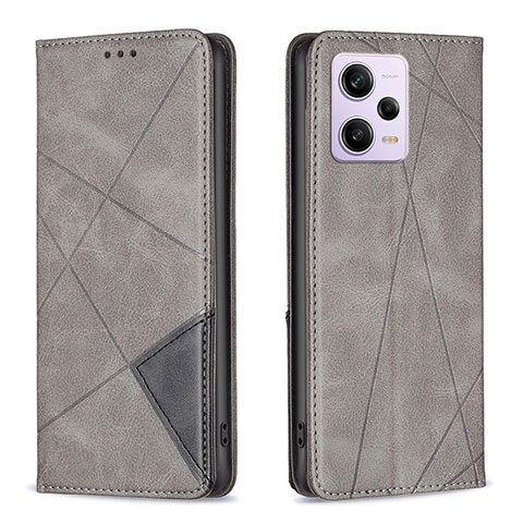 Custodia Portafoglio In Pelle Cover con Supporto B07F per Xiaomi Redmi Note 12 Explorer Grigio