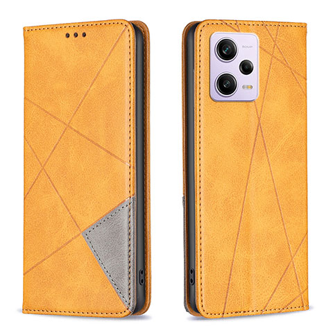 Custodia Portafoglio In Pelle Cover con Supporto B07F per Xiaomi Redmi Note 12 Explorer Marrone Chiaro