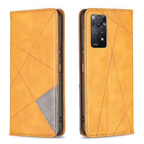 Custodia Portafoglio In Pelle Cover con Supporto B07F per Xiaomi Redmi Note 12 Pro 4G Marrone Chiaro