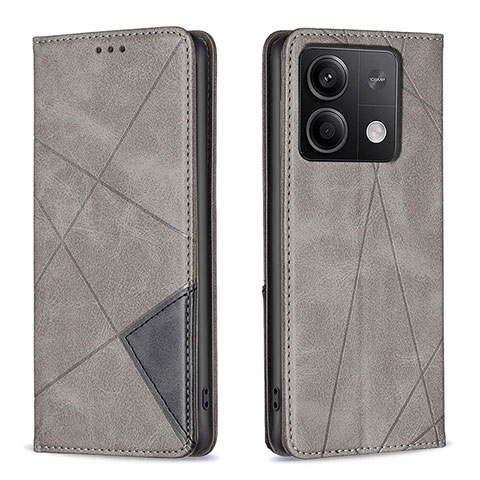 Custodia Portafoglio In Pelle Cover con Supporto B07F per Xiaomi Redmi Note 13 5G Grigio