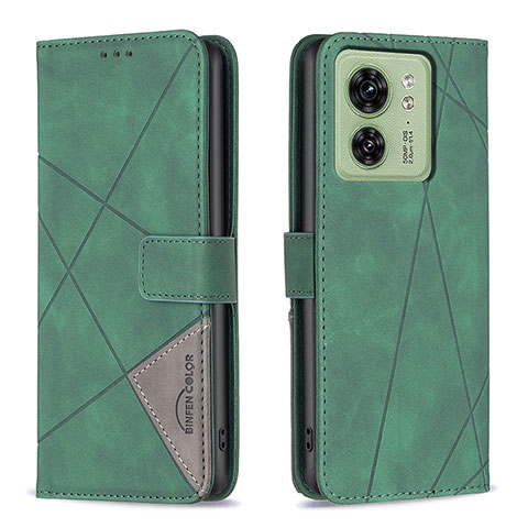 Custodia Portafoglio In Pelle Cover con Supporto B08F per Motorola Moto Edge (2023) 5G Verde